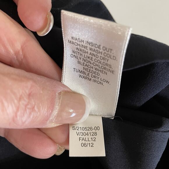 Banana Republic Pinstripe Pencil Skirt Size 6 Navy Back Kick Pleat Lined NEW - Picture 9 of 11